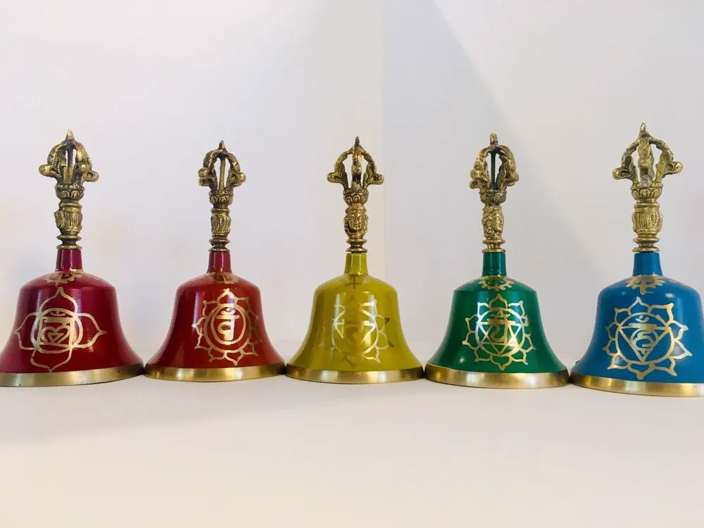 Five coloured chakra bells